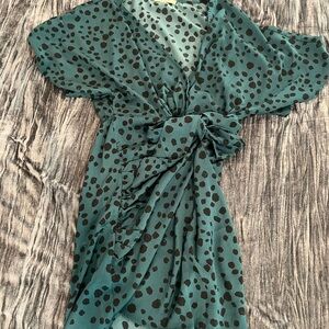 Elegant Teal Polka Dot Dress Size M by Lila Lila